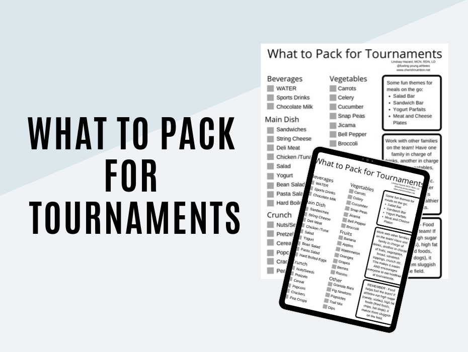 What to Pack for Tournaments Well Resourced Dietitian