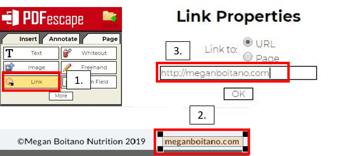 add hyperlink using pdf escape