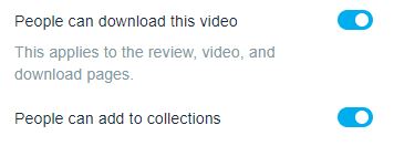 vimeo download settings