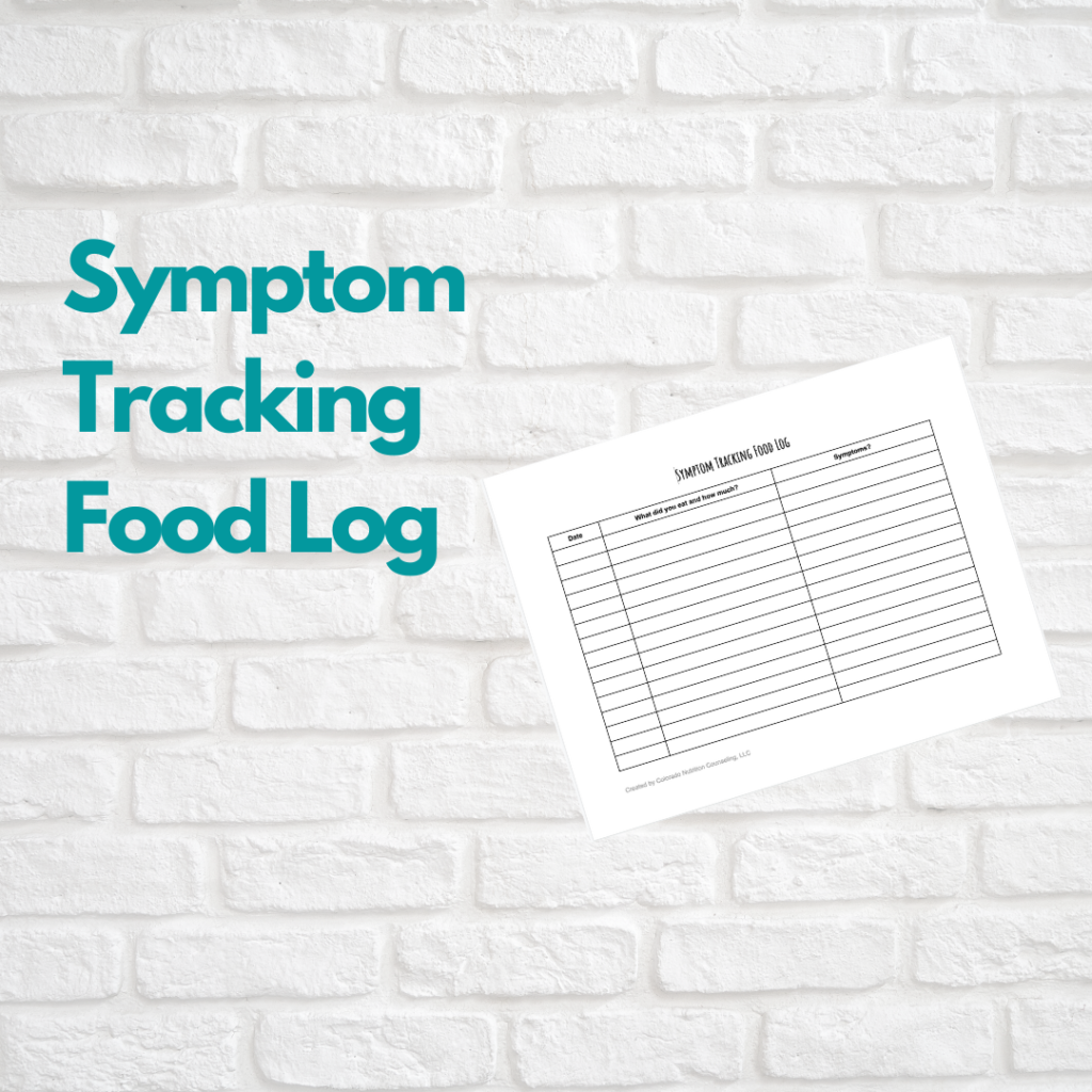 Symptom Tracking Food Log - Well Resourced Dietitian