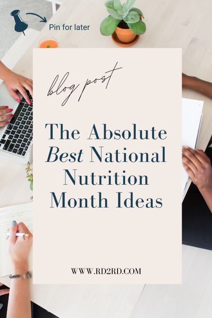 group of women brainstorming ideas for national nutrition month