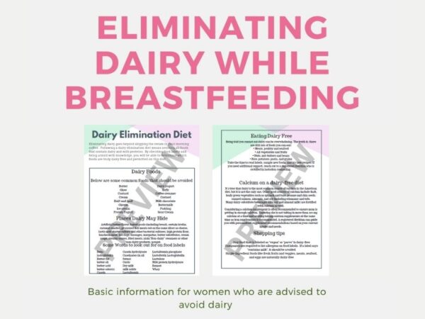 page previews of eliminating dairy while breastfeeding handout