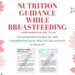 page previews of nutrition guidance while breastfeeding handout