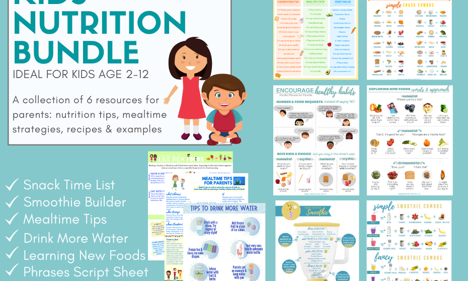 page previews of kids nutrition bundle