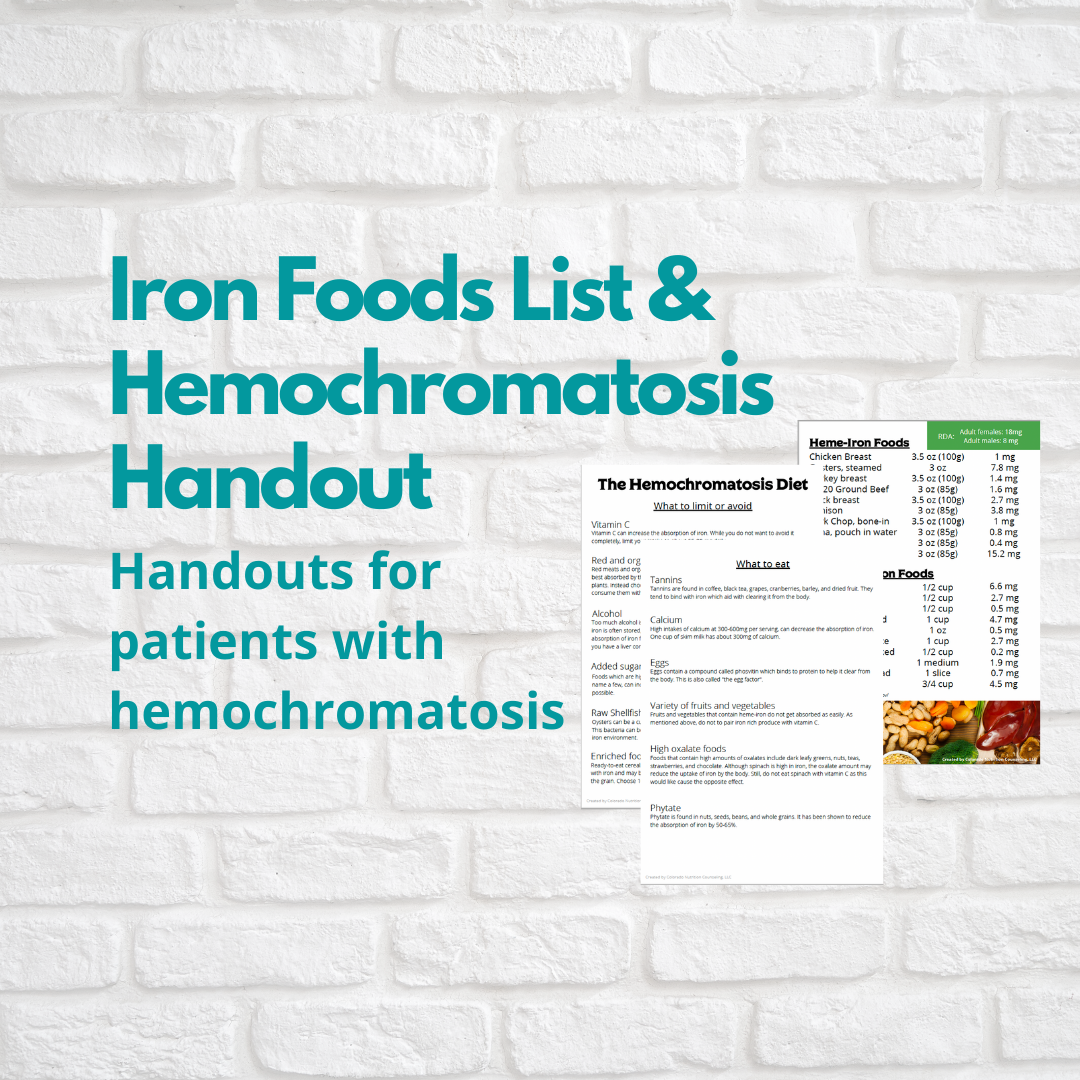 Iron Foods List & Hemochromatosis Patient Handouts Well Resourced