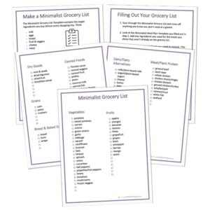 minimalist grocery list