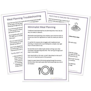 minimalist meal planning tips
