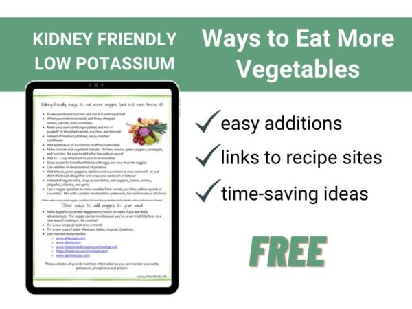 page preview of ways to eat more vegetables low potassium