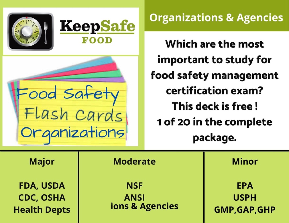 Food Safety Flash Cards for the Manager Certification Such as ServSafe