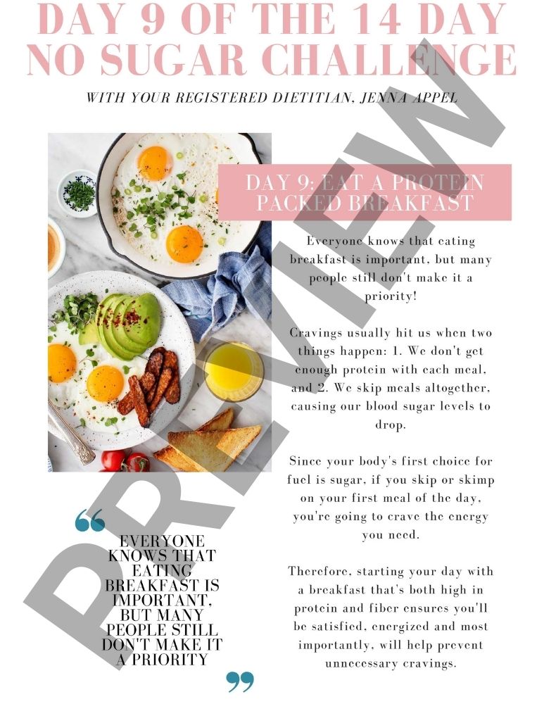 page preview of no added sugar challenge
