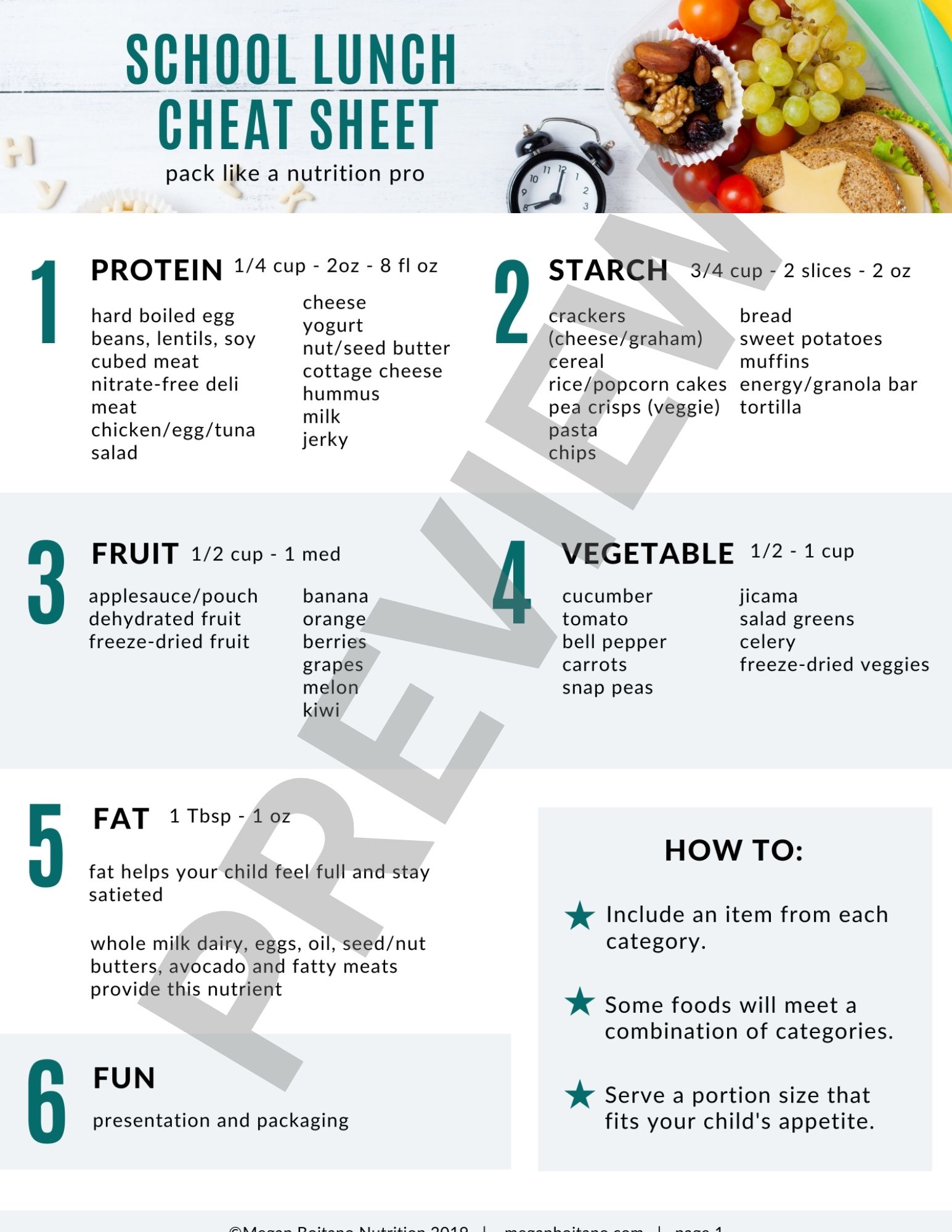 page preview school lunch cheat sheet
