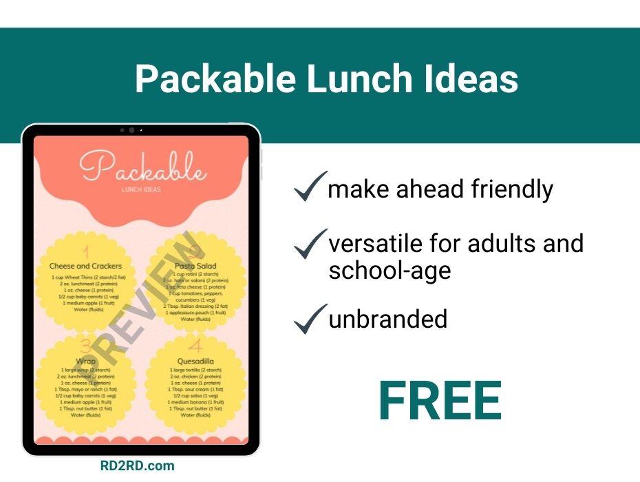 page preview packable lunch ideas