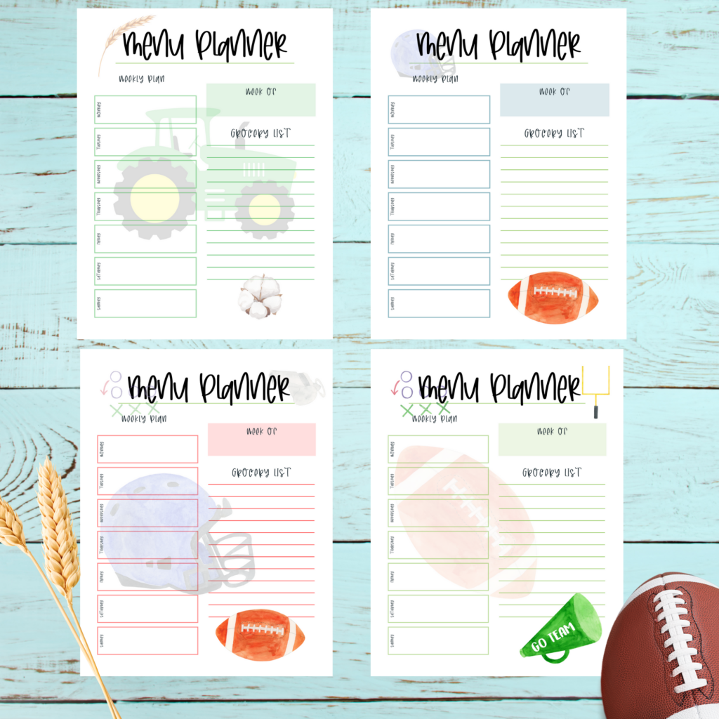 Four Weekly Menu Weekly Menu Planner - Well Resourced Dietitian