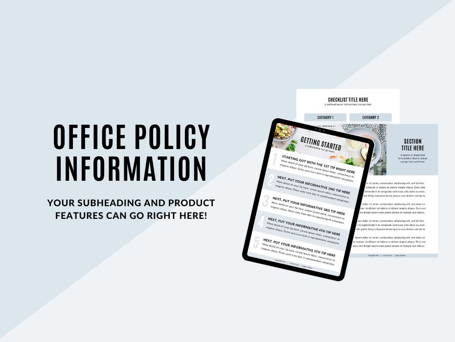 Office and cancellation policy form - Well Resourced Dietitian