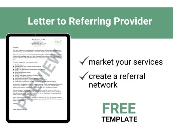 page preview letting to referring provider template
