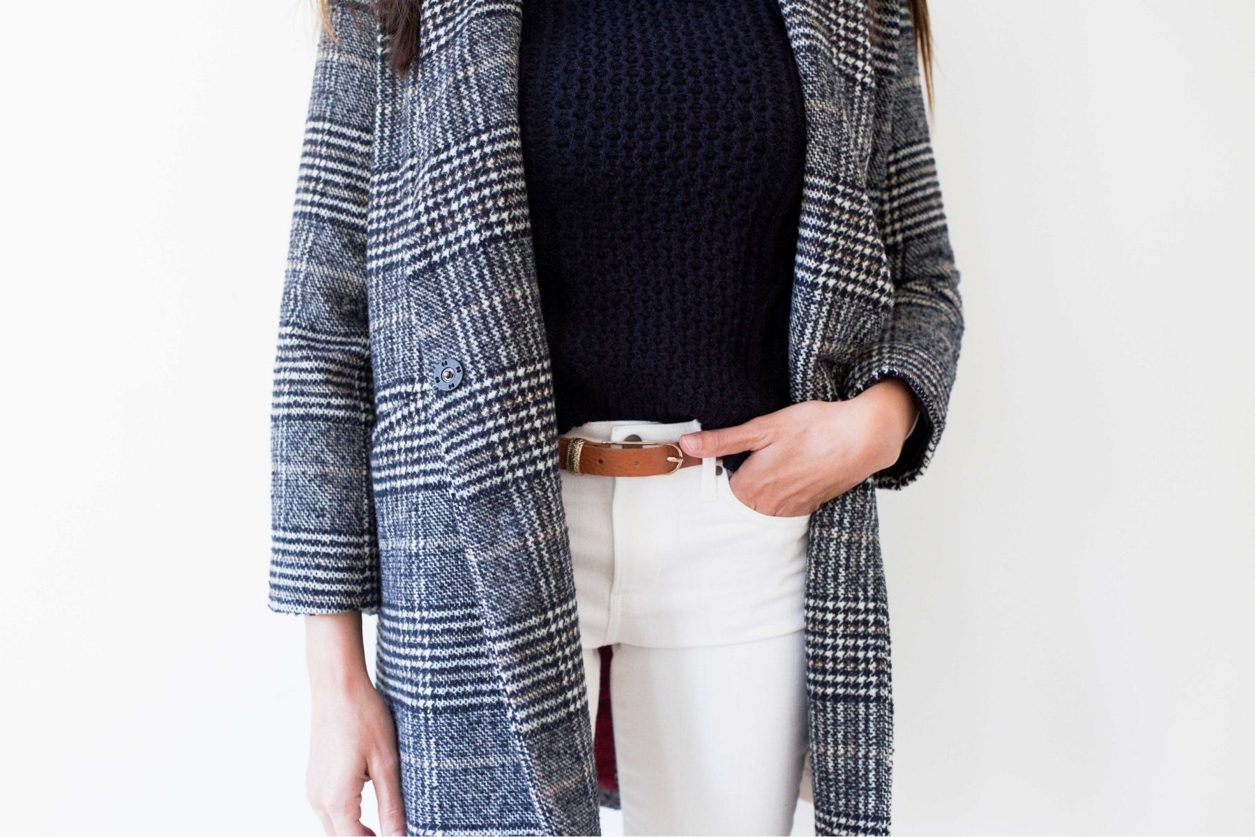 A woman looking polished in an interview outfit