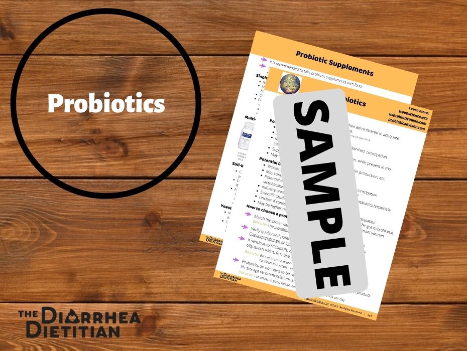 Page preview of probiotic guide.