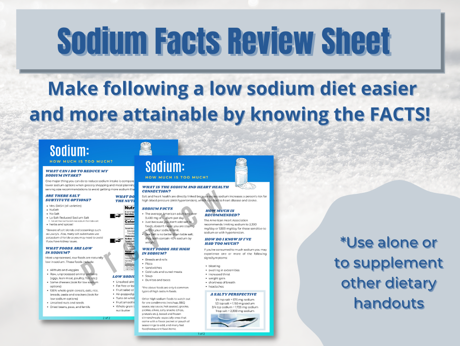 WHAT IS SODIUM AND HOW MUCH CAN I HAVE IS TOO MUCH intelligence overview