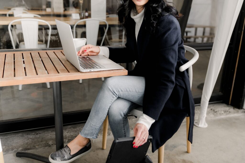 Woman working at coffee shop