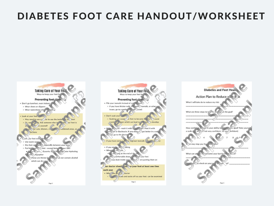 Diabetes foot care handout/worksheet Well Resourced Dietitian