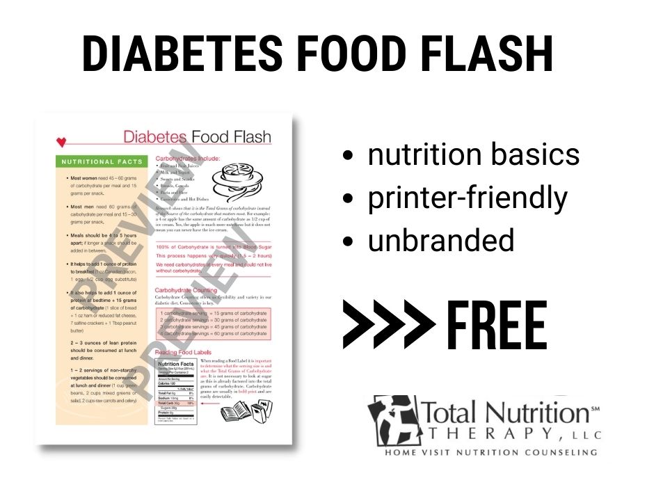 page preview images diabetes food flash handout