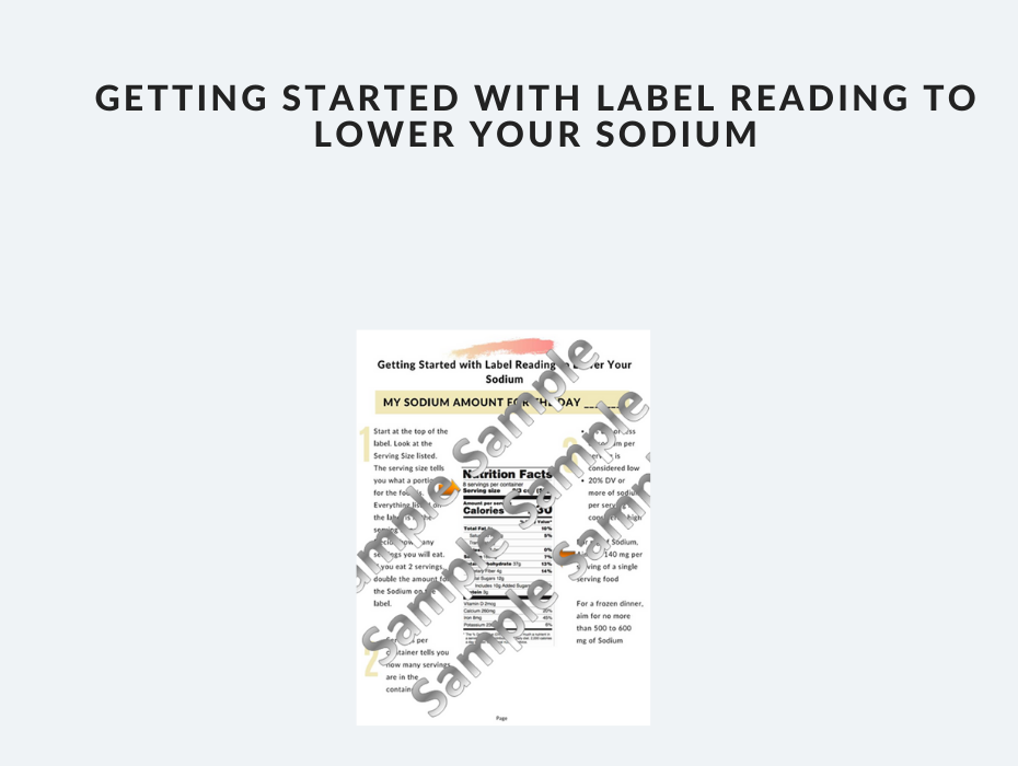 Getting Started with Label Reading to Lower Your Sodium Well Resourced Dietitian