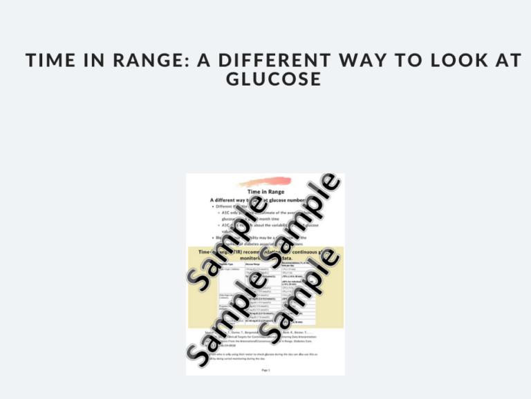 Time in Range A different way to look at glucose numbers Well