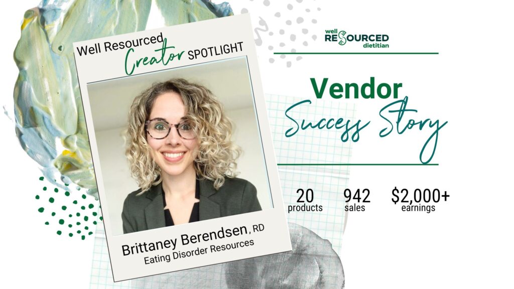 Vendor Brittaney Berendsen pictured with her sales statistic displayed.