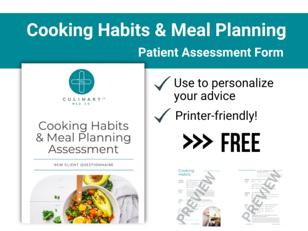 page preview of cooking habits assessment form