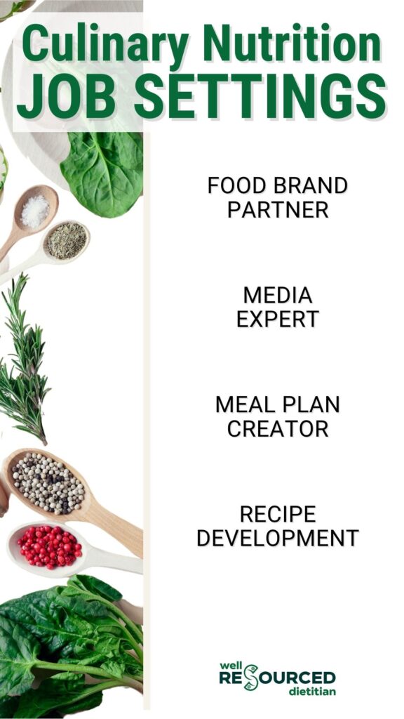 culinary nutrition job settings