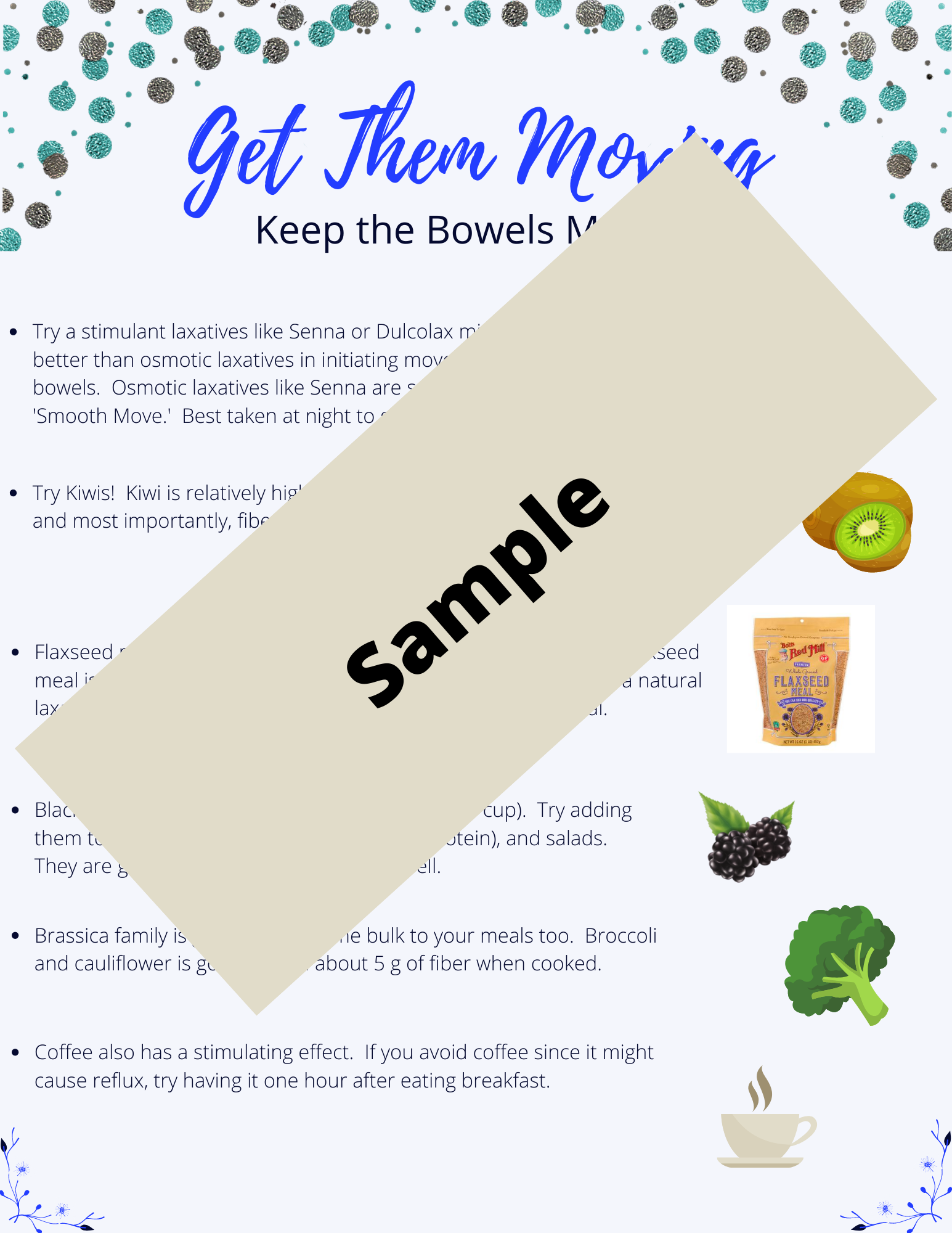 Get the Bowels Moving Help Relieve Temporary Constipation Handout