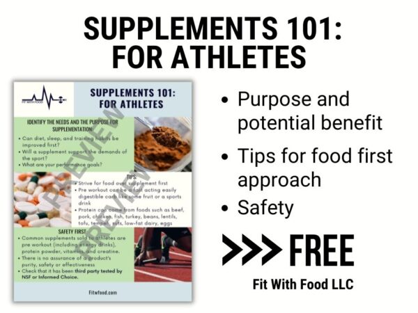 page preview of supplements 101 handout