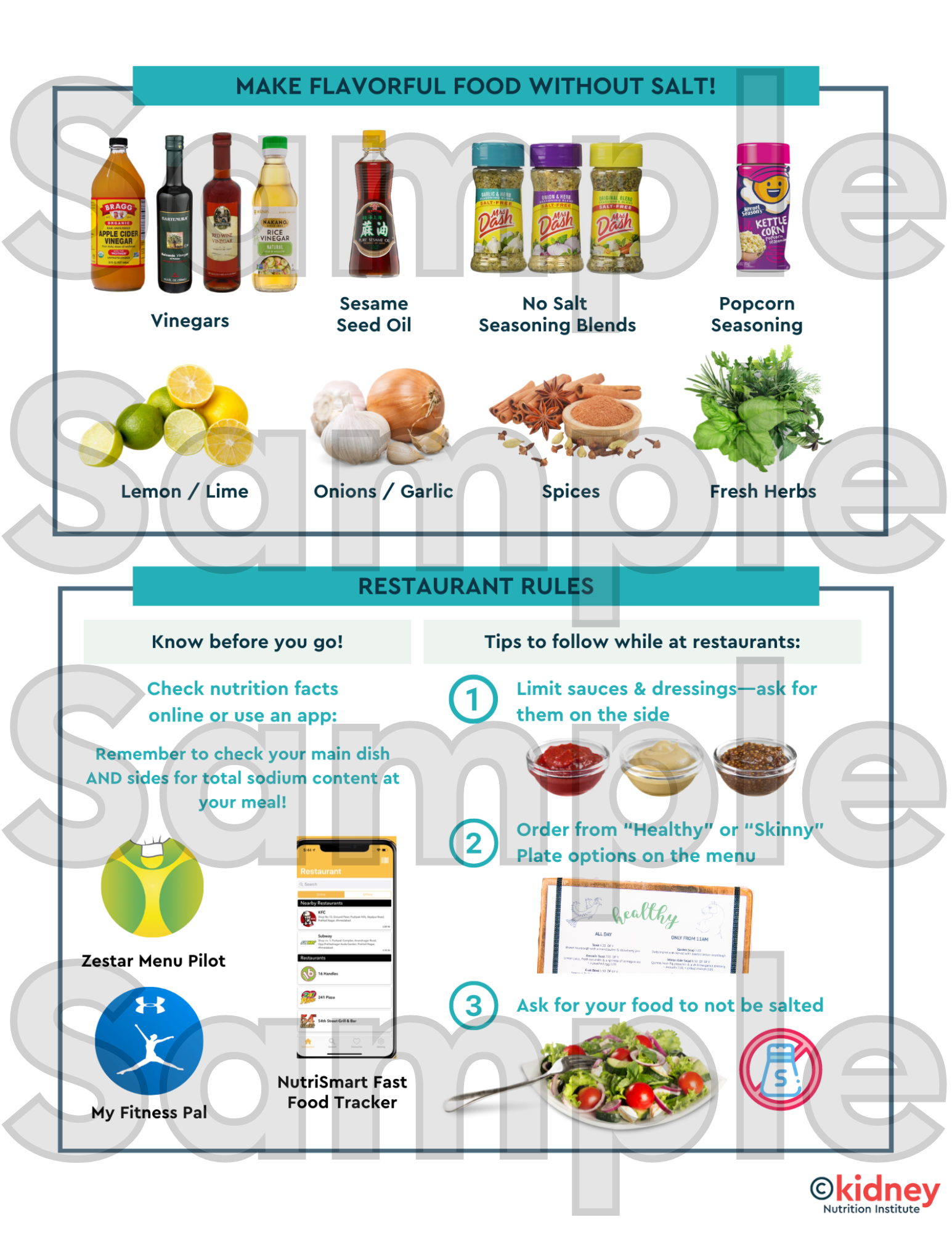Sodium Strategies Dialysis Clinic Handout (ENGLISH) to manage sodium
