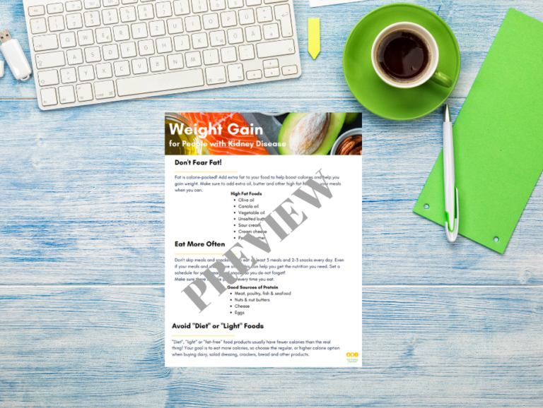 Weight Gain for Kidney Disease Well Resourced Dietitian