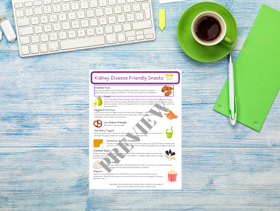 Snack List for Kidney Disease Well Resourced Dietitian