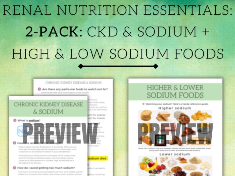 Two Pack: Sodium & The Kidneys + High & Low Sodium Foods - Well ...