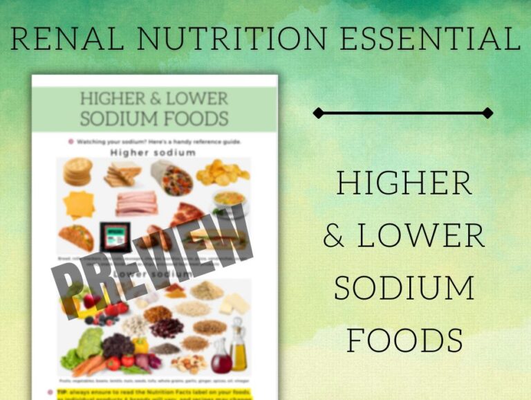 High And Low Sodium Foods for Kidney Disease - Well Resourced Dietitian