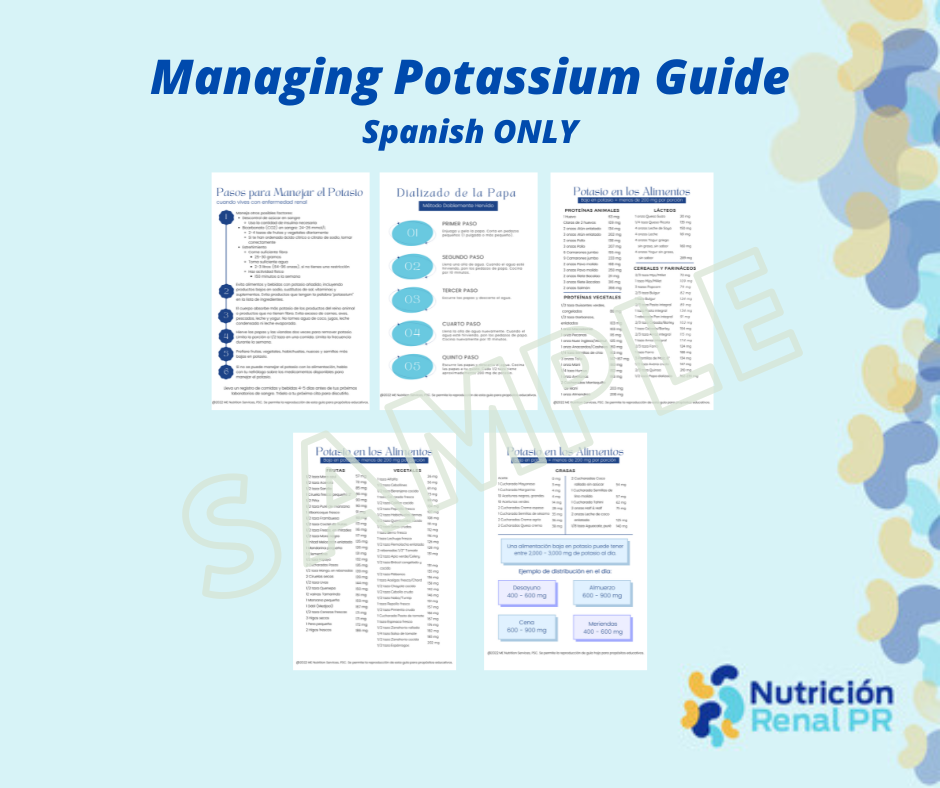 Managing Potassium Guide Spanish ONLY Well Resourced Dietitian