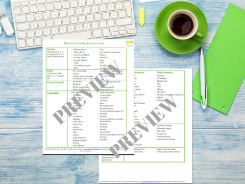 Renal Diet Grocery List - Well Resourced Dietitian