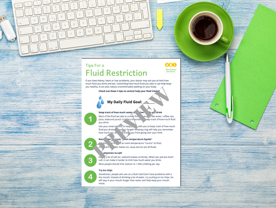 Tips for a Fluid Restriction Well Resourced Dietitian