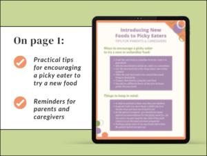 Picky Eaters Tips Introducing New Foods Handout - Well Resourced Dietitian