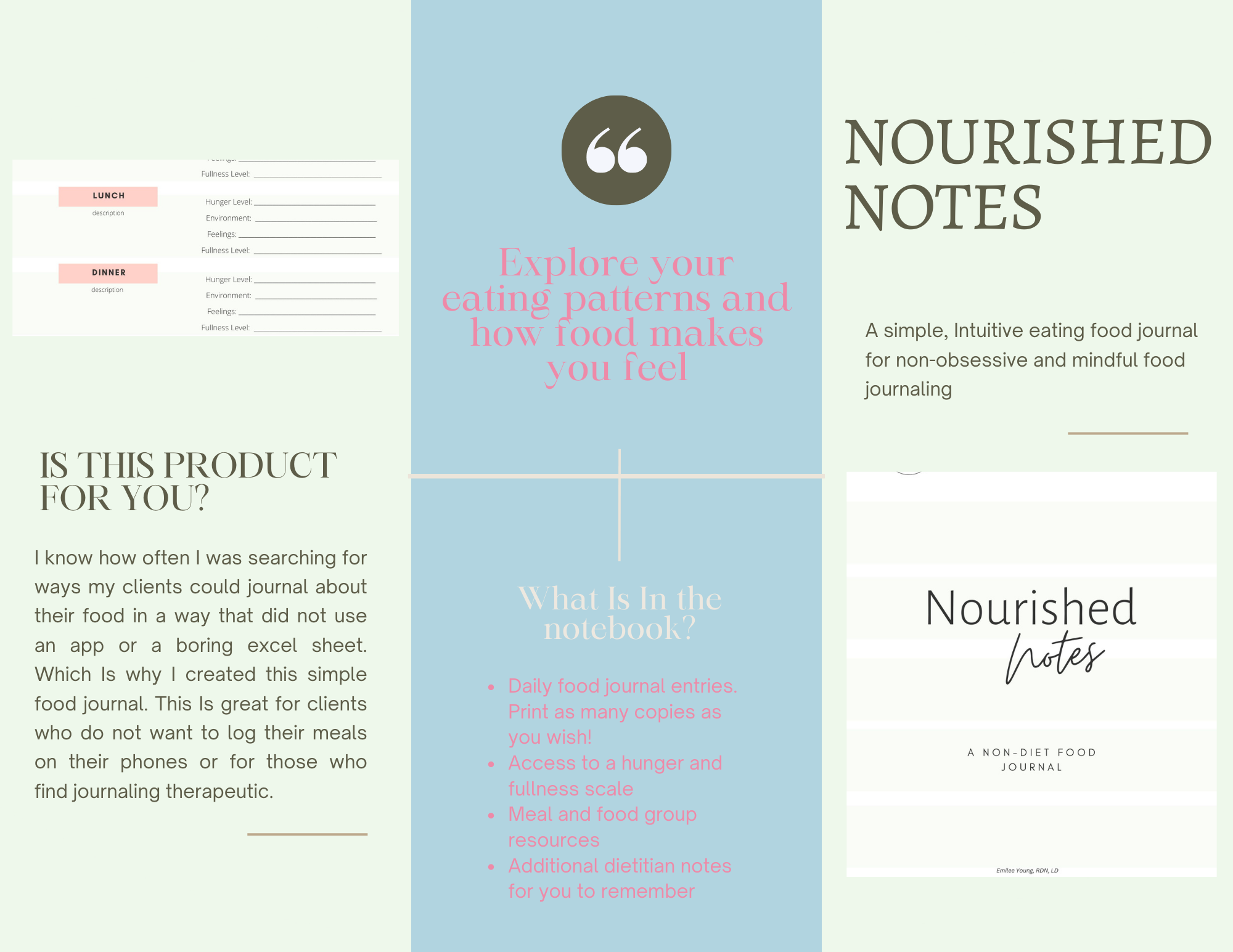 Nourished Notes: A Non-Diet Food Journal - Well Resourced Dietitian