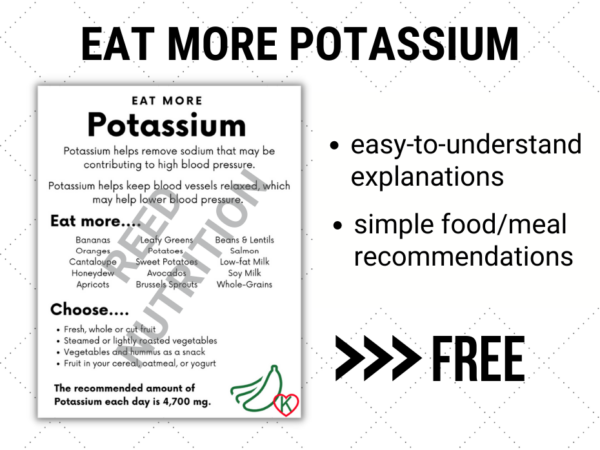 page preview of eat more potassium handout