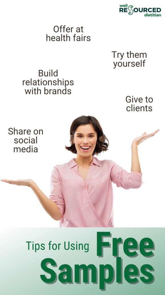 how to use free samples for dietitians