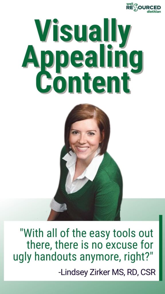 lindsey shares that visually appealing content is key strategy for success