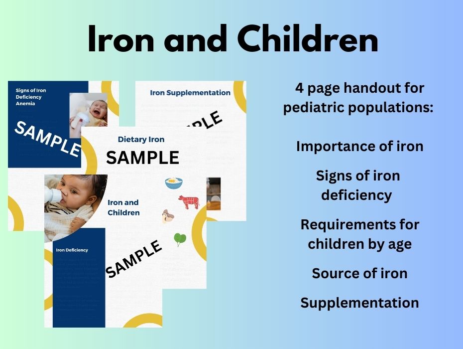 Iron and Children patient education handout Well Resourced Dietitian