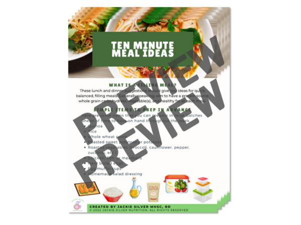 Page preview of 10 minute meal ideas