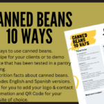 Content preview of handout on 10 Ways to Use Canned Beans.