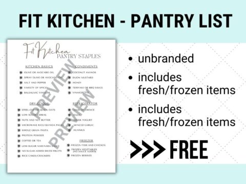 FREE Fit Kitchen Staples List - Unbranded - Well Resourced Dietitian
