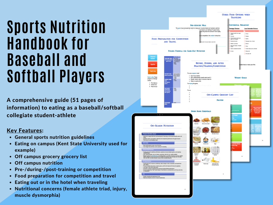 Sports Nutrition Handbook for Baseball and Softball Players Well Resourced Dietitian